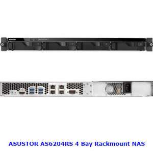 AS6204RS NAS (อุปกรณ์จัดเก็บข้อมูลบนเครือข่าย) ASUSTOR 4-BAY CPU 1.6GHz Quad-Core, DDR3L 4GB