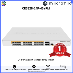 CRS328-24P-4S+RM, 24-Port Gigabit Managed PoE switch 802.3af/at MAX 494 Watts
