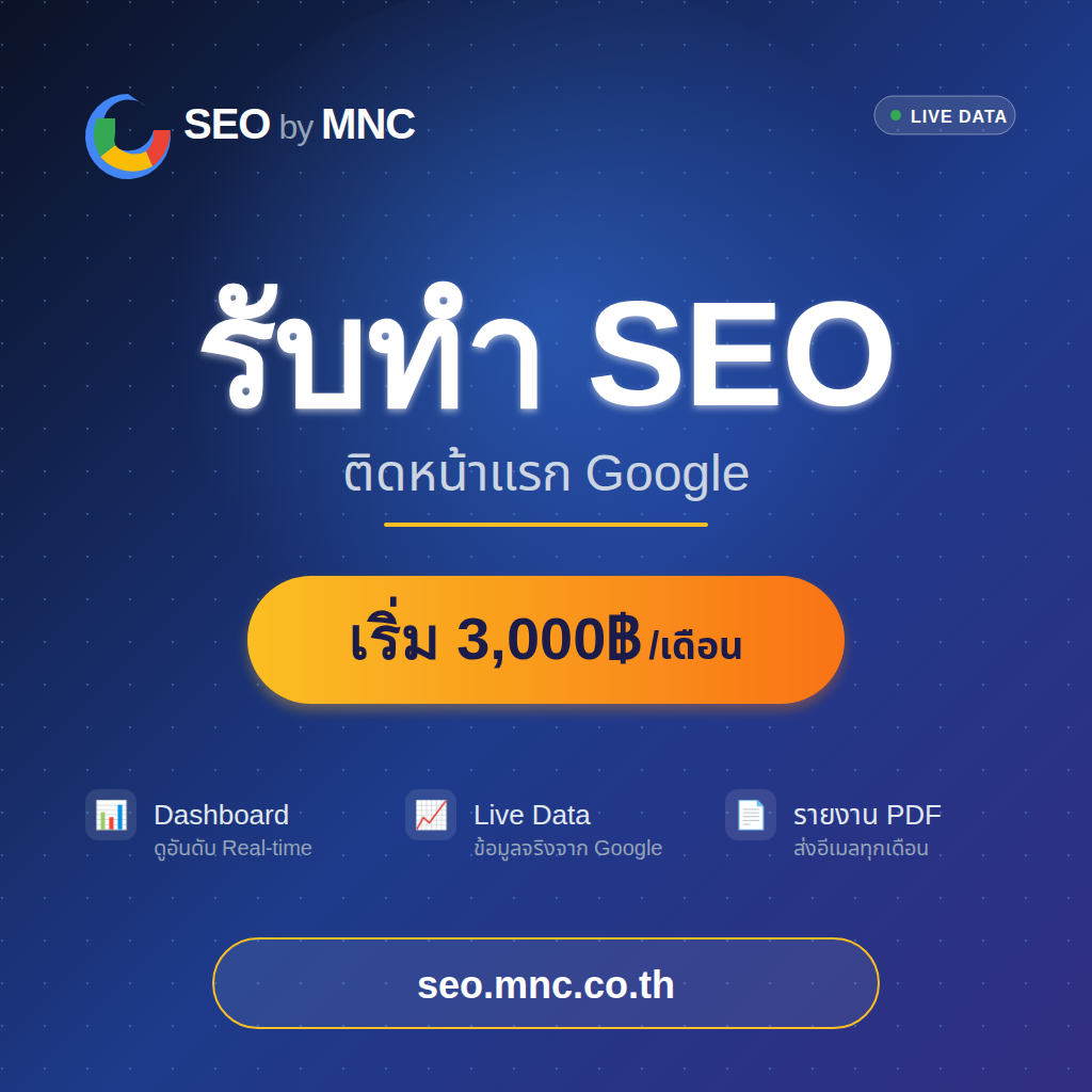 ให้ลูกค้าเจอคุณบน Google ทุกวัน บริการ SEO รายเดือนจากทีม MNC